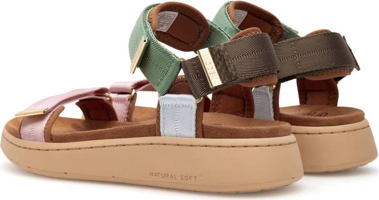 Woden sandalen roze groen