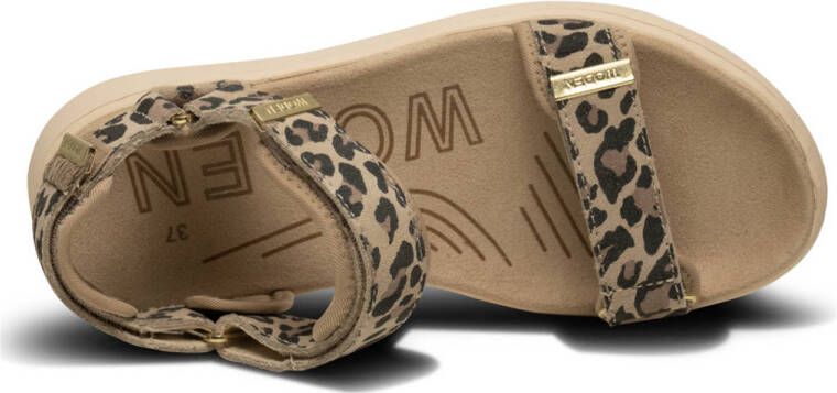 Woden suède sandalen beige zwart
