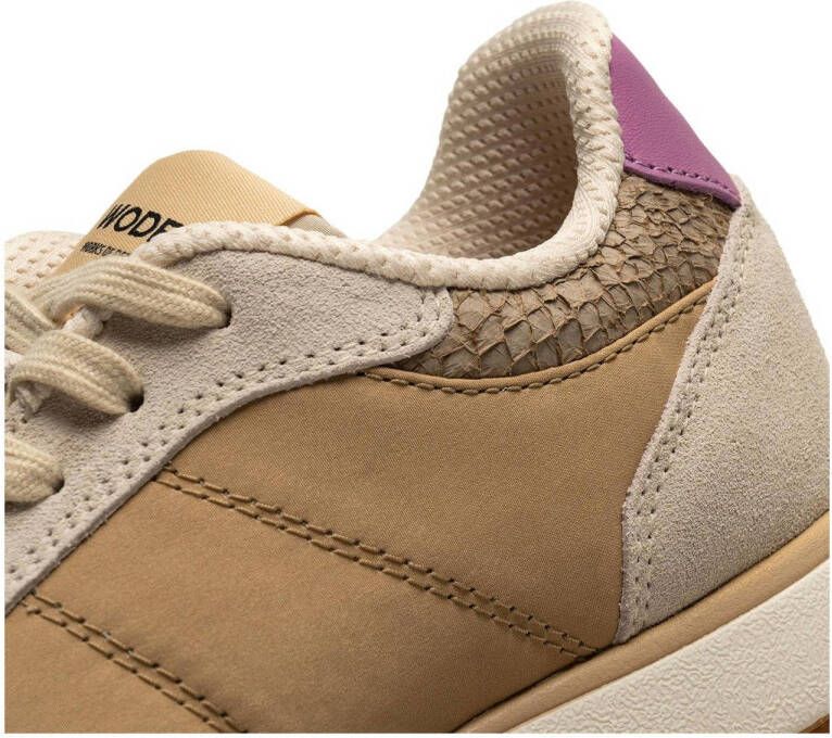 Woden suède sneakers beige paars