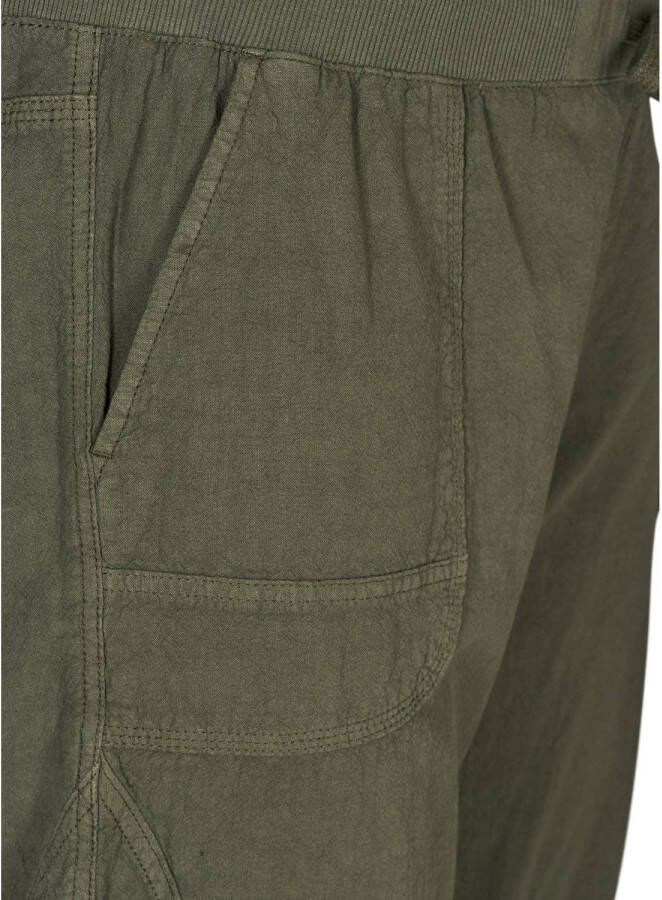 Zizzi high waist slim fit broek JEASY groen