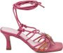 Fabienne Chapot Carrie Heel leren sandalettes roze - Thumbnail 1