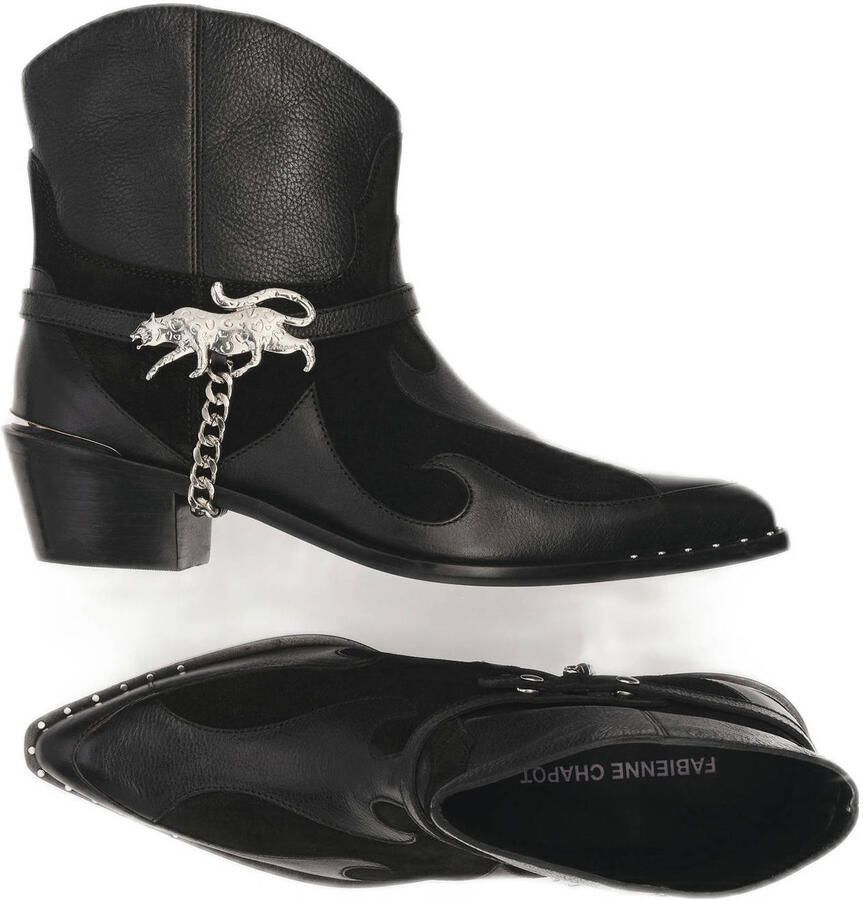 Fabienne Chapot leren cowboylaarzen zwart - Foto 3