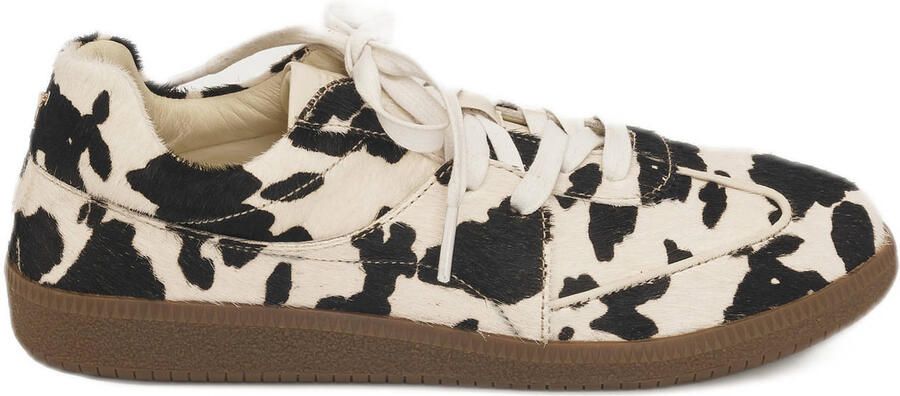 Fabienne Chapot leren sneakers met koeienprint beige bruin