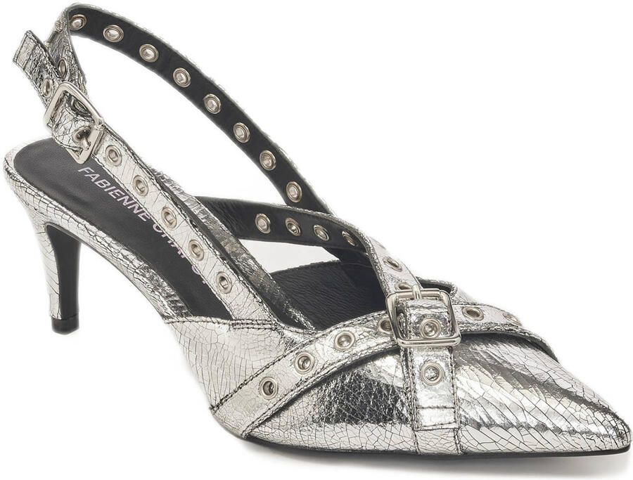 Fabienne Chapot Mary leren slingback pumps zilver - Foto 3