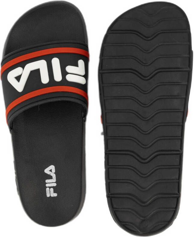 Fila badslippers zwart wit rood