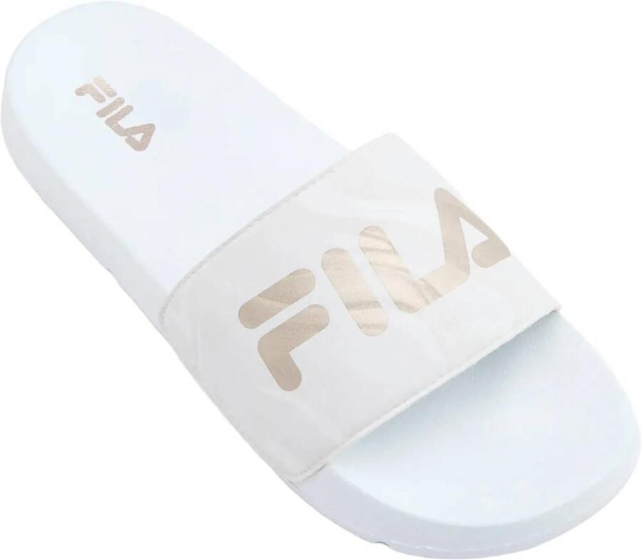 Fila badslippers wit goudkleurig