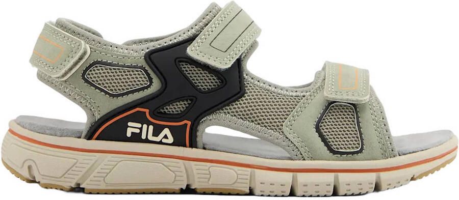 Fila imitatieleren sandalen met profielzool en met logo lichtgroen