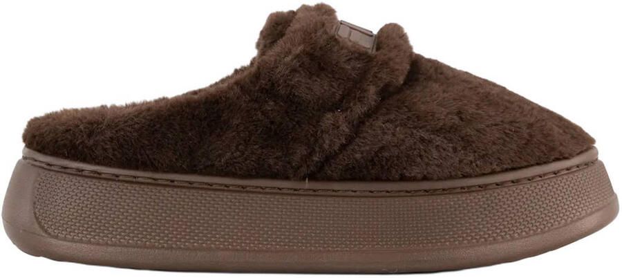 Fila pantoffels met logo bruin