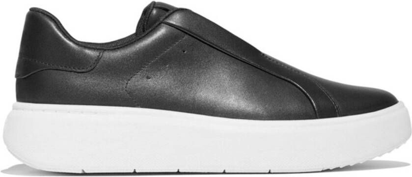 FitFlop TM E4T leren slip-on sneakers zwart