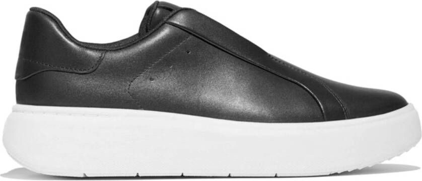 FitFlop TM E4T leren slip-on sneakers zwart