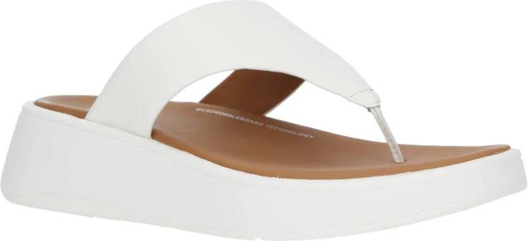 FitFlop TM F-mode leren teenslippers ecru