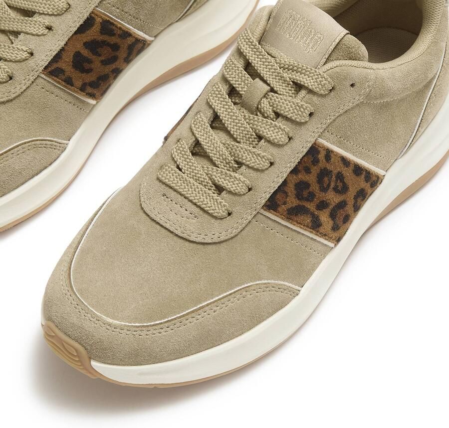 FitFlop TM Flow Suede Leopard suède sneakers beige panter - Foto 3