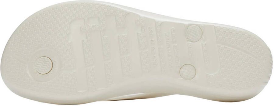 FitFlop TM Iqushion Glossy Button teenslippers met sleehak ecru - Foto 2