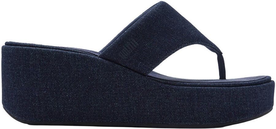 FitFlop TM leren slippers donkerblauw