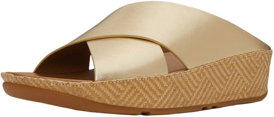FITFLOP Slippers Dames Lulu Lux Cross Slide Maat: 42 Materiaal: Leatherlook Kleur: Goudkleurig - Foto 7