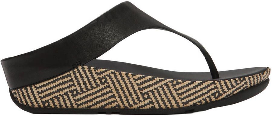 FITFLOP Teenslippers Dames Lulu Lux Graphic Weave Toe-post Maat: 43 Materiaal: Leer Kleur: Zwart - Foto 6