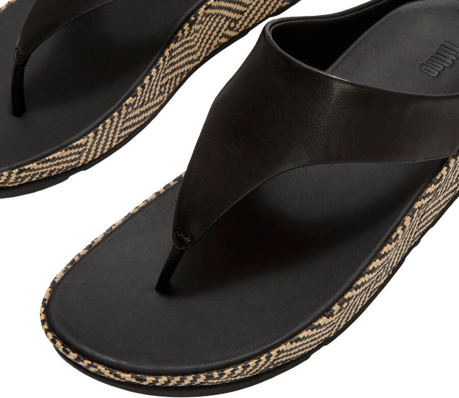 FITFLOP Teenslippers Dames Lulu Lux Graphic Weave Toe-post Maat: 43 Materiaal: Leer Kleur: Zwart - Foto 7