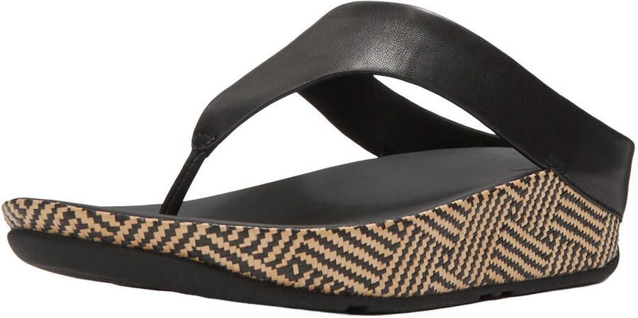FITFLOP Teenslippers Dames Lulu Lux Graphic Weave Toe-post Maat: 43 Materiaal: Leer Kleur: Zwart - Foto 8