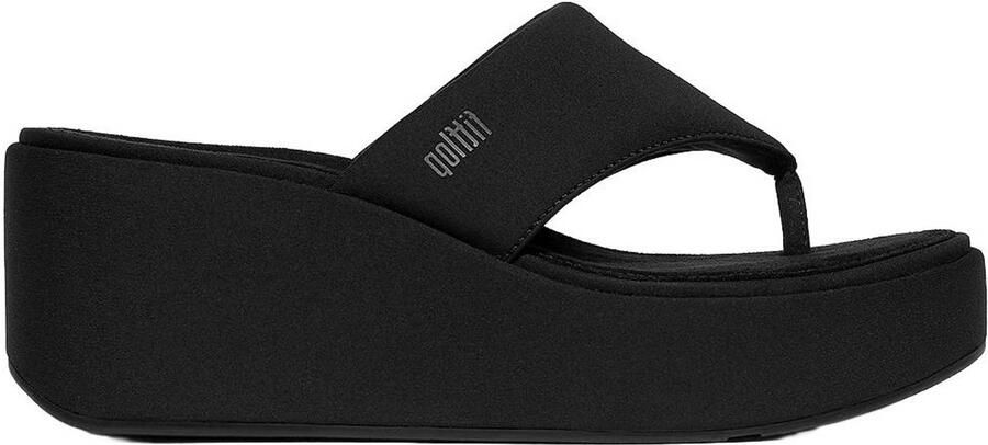 FitFlop TM leren slippers zwart