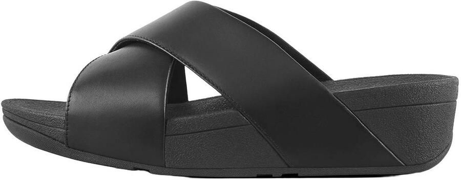 FitFlop TM Lulu Cross leren slippers zwart - Foto 3