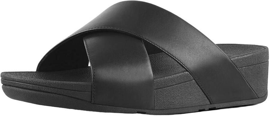 FitFlop TM Lulu Cross leren slippers zwart - Foto 2
