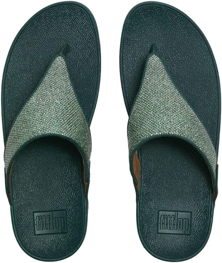 FitFlop TM Lulu Shimmerglitz teenslippers groen