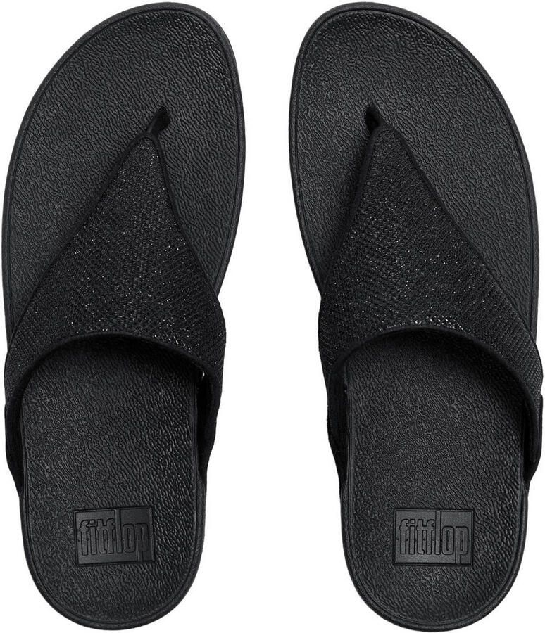 FitFlop TM Lulu Shimmerglitz teenslippers zwart