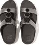 FitFlop TM Halo Bead-Circle Metallic H-Bar leren slippers zwart metallic - Thumbnail 1