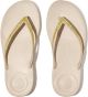 Fitflop Teenslippers IQUSHION SPARKLE CLASSIC sleehak zomerschoen slippers met fonkelende glitterafwerking - Beige