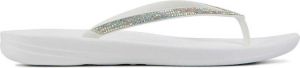 FitFlop TM Iqushion Sparkle teenslippers met strass steentjes wit