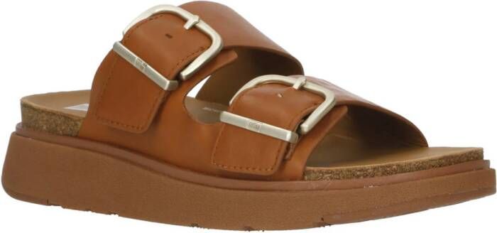 FitFlop Gen-FF Buckle Two-Bar Leather Slides BRUIN