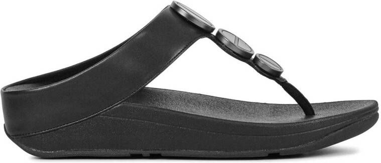 FitFlop TM leren slippers zwart