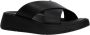 FitFlop Slippers F-MODE LEATHER FLATFORM CROSS SLIDES All Black - Thumbnail 1