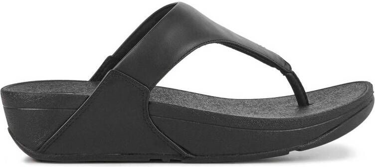 FitFlop TM leren teenslippers zwart