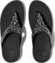 FitFlop TM Lulu Crystal-Mix Toe-Post teenslippers met glitters zwart - Thumbnail 1