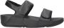 FitFlop TM Lulu Leather Adjustable leren sandalen zwart - Thumbnail 1