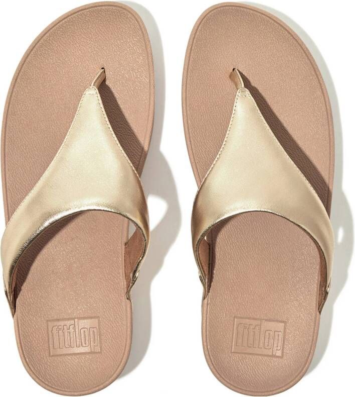FitFlop TM Lulu Leather Toe-Post leren teenslippers goud