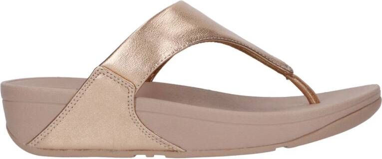 FitFlop Vrouwen Leren Slippers Damesschoenen Teenslipper Lulu toe leather Rose Goud