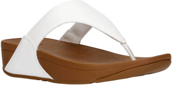 FitFlop TM Lulu leren teenslippers wit