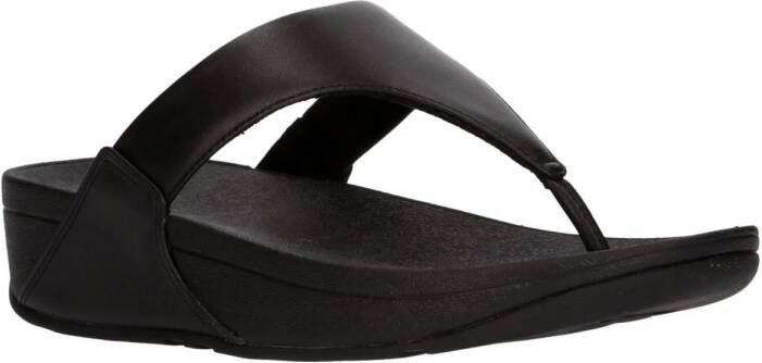 FitFlop TM Lulu leren teenslippers zwart