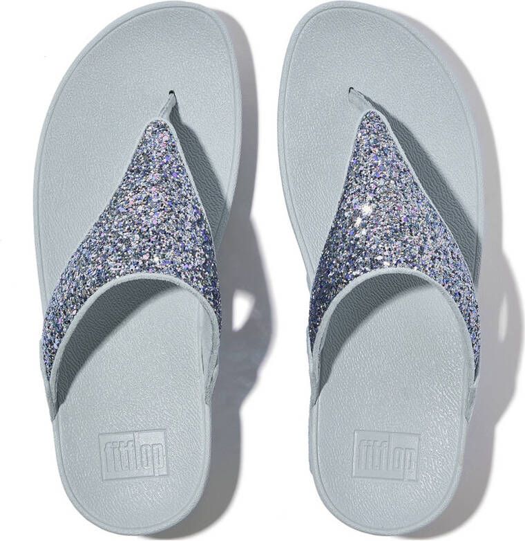 FitFlop TM Lulu Multi Tonal Glitter Toe-Post teenslippers met glitters Quiet Blue