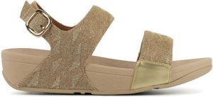 FitFlop ™ Sandalen Dames Damesschoenen Leer Plateauhak hoogte 4 cm ET4 Goud