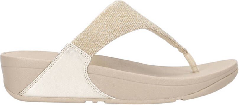 FitFlop TM Lulu Shimmer Toe-Post teenslippers beige