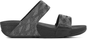 FitFlop Lulu Glitter Splash Slide dames slipper Zwart