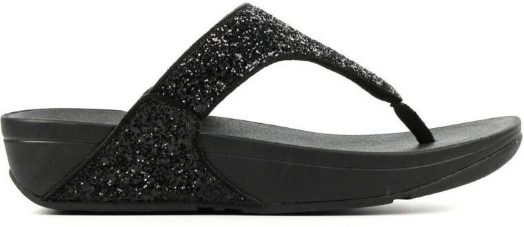 FitFlop TM Lulu Toe Glitter teenslippers zwart