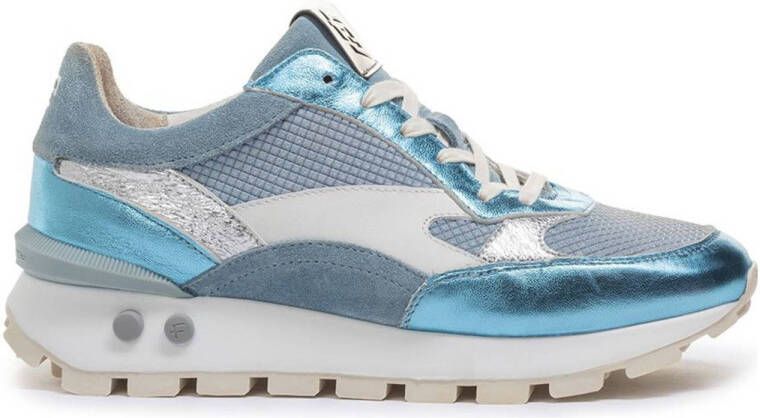 FLORIS VAN BOMMEL Lage Sneakers Dames Sfw-10098 Blokki Maat: 37 5 Materiaal: Leer Kleur: Blauw