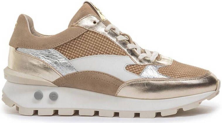 FLORIS VAN BOMMEL Lage Sneakers Dames Sfw-10098 Maat: 36 Materiaal: Leer Kleur: Zand