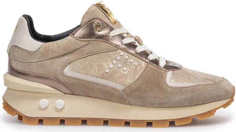 FLORIS VAN BOMMEL Lage Sneakers Dames Sfw-10084 Blokki Maat: 38 Materiaal: Suède Kleur: Bruin