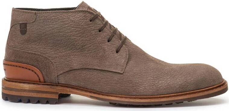 Floris van Bommel Crepi 11.25 suède veterschoenen taupe