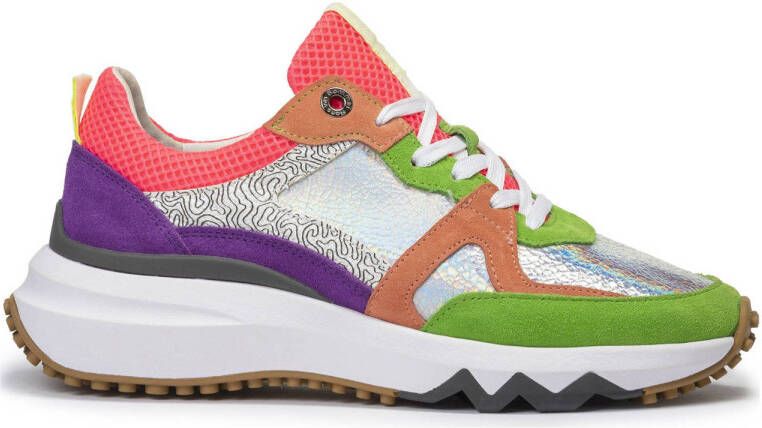 Floris van Bommel Curvi 01.25 chunky leren sneakers paars groen roze